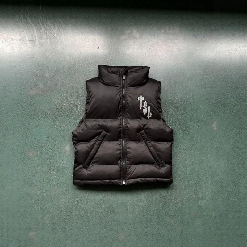 Tarpstar Puffer Vest Men Women Embroidered Tiger Streetwear Winter Warm Quilted Jacket