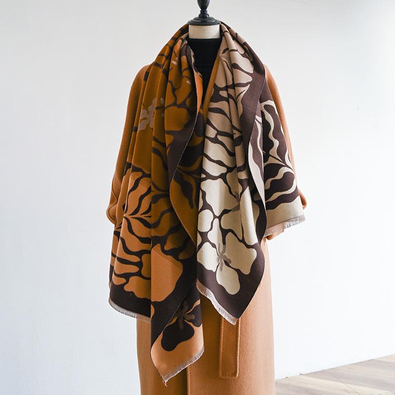 Winter Cashmere Shawl Fashion Women Neckerchief Pashmina Head Scarf Wrap Female Thicken Warm Poncho Echarpe Bandana