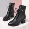 Pointed Toe Winter Mid-calf Boots Women's High Heels 2024 New Hot Selling Thick Heel Designer Chelsea Boots for Walking