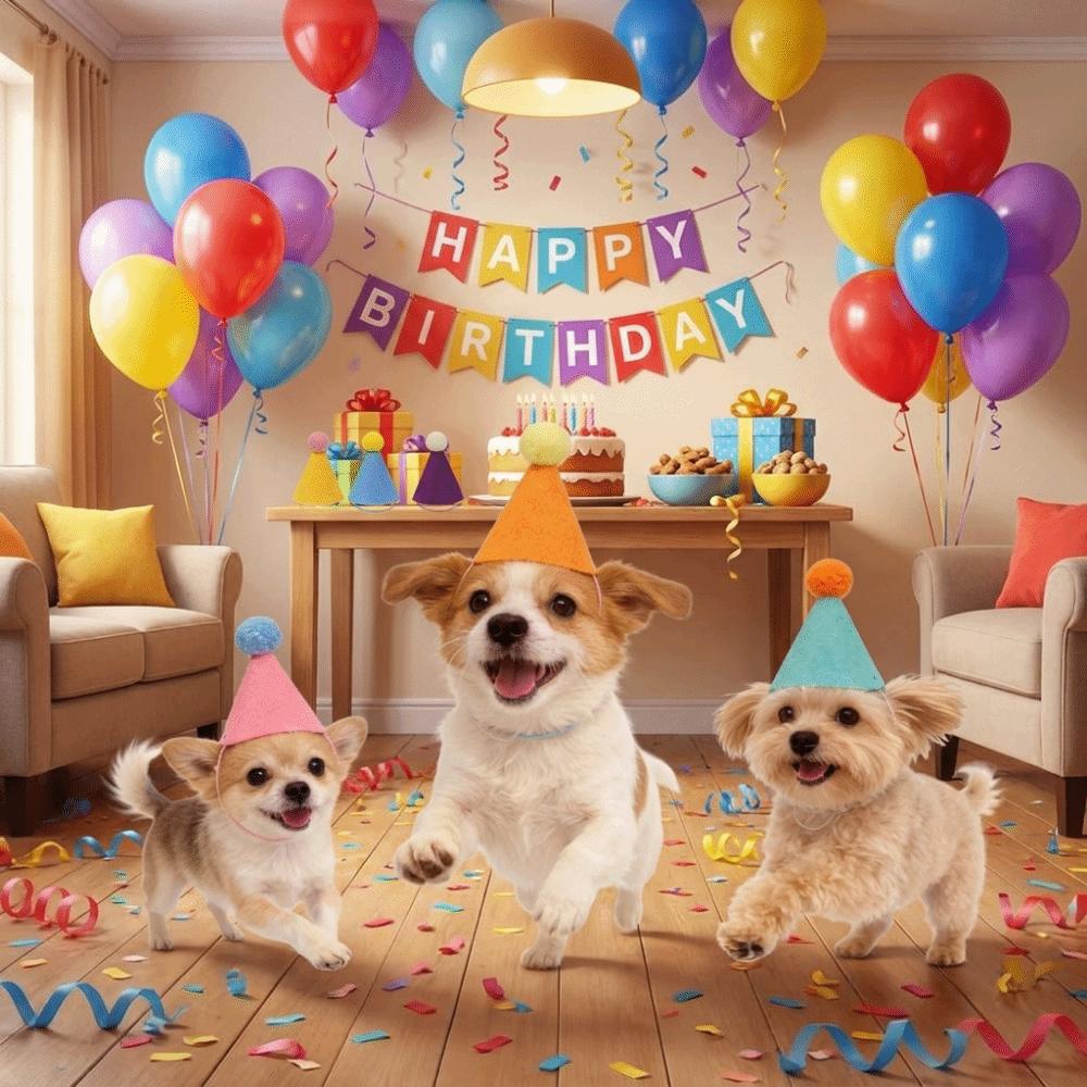 6/12/24Pcs for Stuffed Animals Pet Party Hat Cute Dog Party Headdress Doll Goose Duck Decor