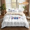 Флисовый комплект постельного белья из 4 предметов на тему баскетбола NBA - Осенне-зимний, односпальный, в студенческом стиле