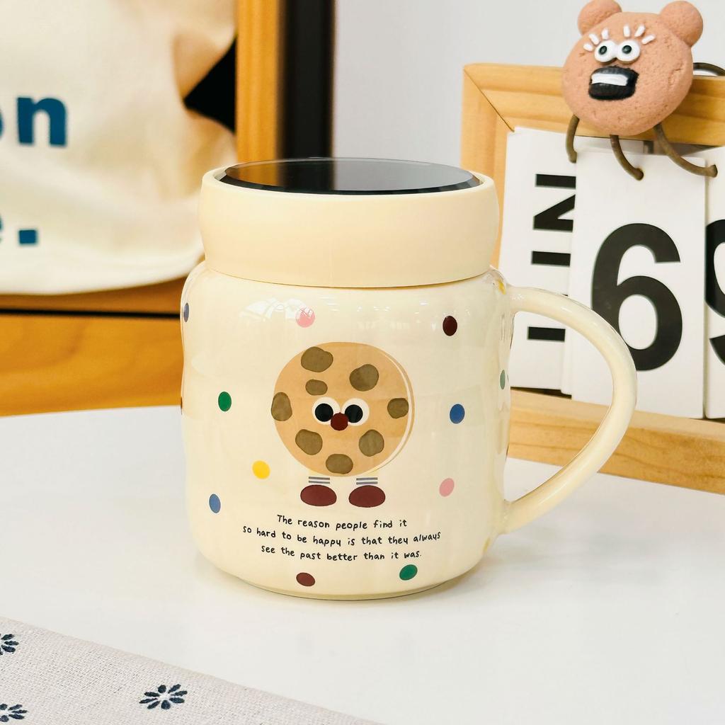 Бытовая свежая керамическая кружка с крышкой в виде тюльпана, маленькая кружка в виде цветка, милая девушка, высокая кружка для воды, подарок