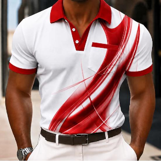 Men's casual polo shirt, short-sleeved, summer fashion, everyday top