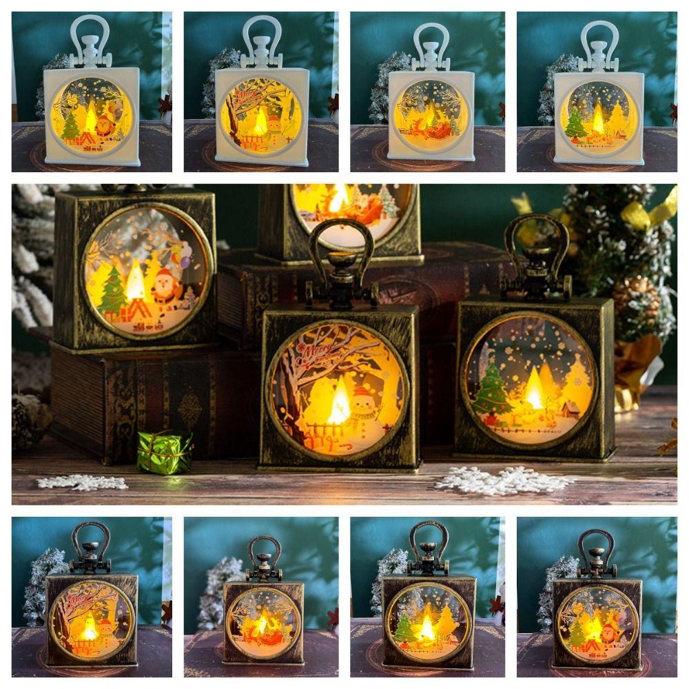 Santa Christmas Portable Lantern Christmas Tree Christmas Hanging Lamp  Bedroom Decor