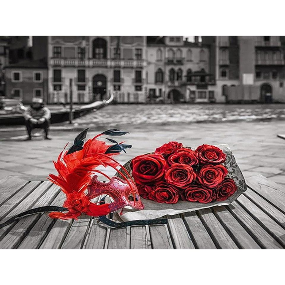 5D DIY Алмазная картина цветок горный хрусталь картина полная круглая алмазная вышивка мозаика изделия ручной работы украшение дома