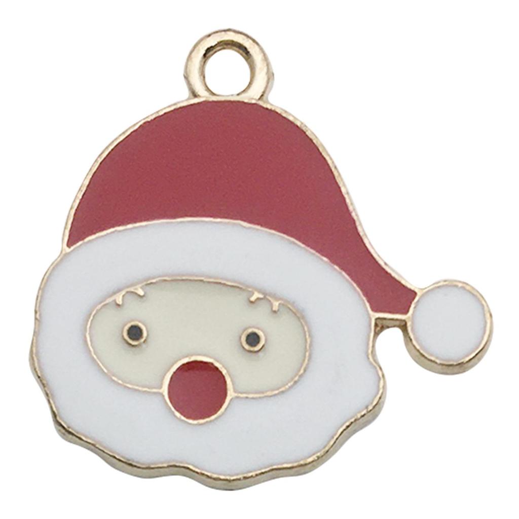 Set of 50 Christmas Oil Drop Pendants: Cute Santa, Snowman, Tree DIY Jewelry Accessories