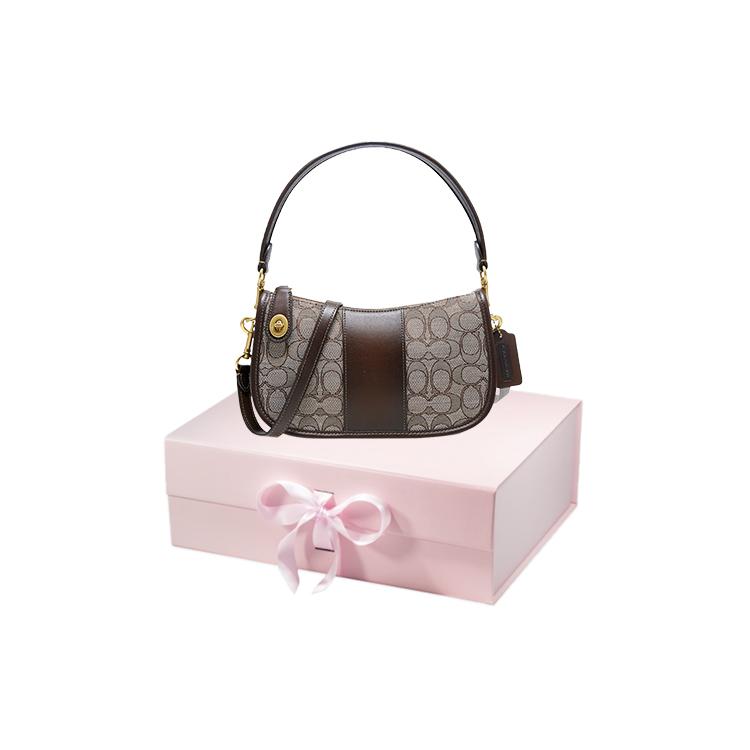 COACH Swinger Classic Jacquard Fabric Leather Shoulder Bag , Pochette , Handbag , Crossbody Bag , Shoulder Bag Women's (Unisex)