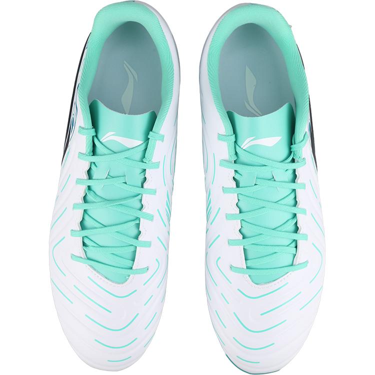 Li Ning Брокат Начальный уровень MG Многоцелевые Скользкие Устойчивые к истиранию Футбольные бутсы Мужские Белый Зеленый YSFV005-3