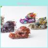 Фигурка головы дракона из смолы с кристаллами и натуральным аквамарином для декора дома и офиса