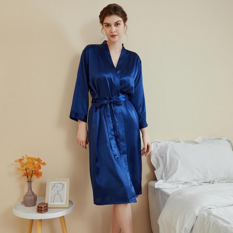 Plus Size Women's Summer Home Light Luxury Nine Points Sleeve Cool Long Pajamas