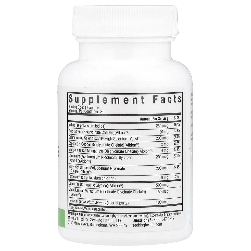 Trace Mineral Complex, Iron Free, 30 Veggie Capsules