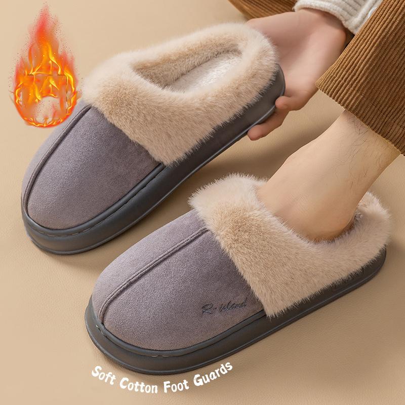 Fashion Litfun Winter Women Fluffy Slippers Casual Soft Thick Sole Fuzzy Indoor Slides Warm Plush Home Slippers Fur Women Cotton Slipper