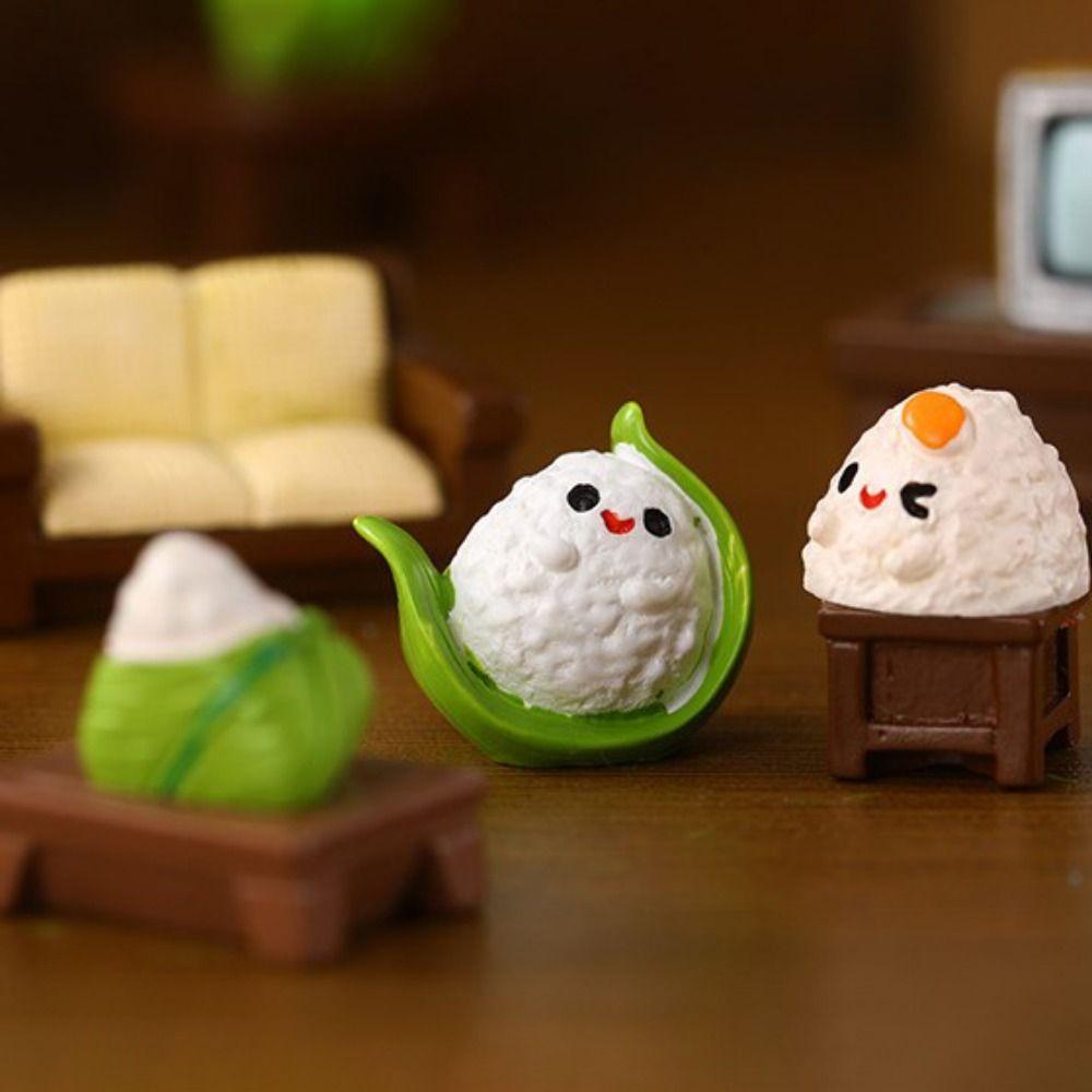 Resin Crafts Cute Zongzi Miniatures Handmade Micro Landscape Ornaments Bonsai Decor