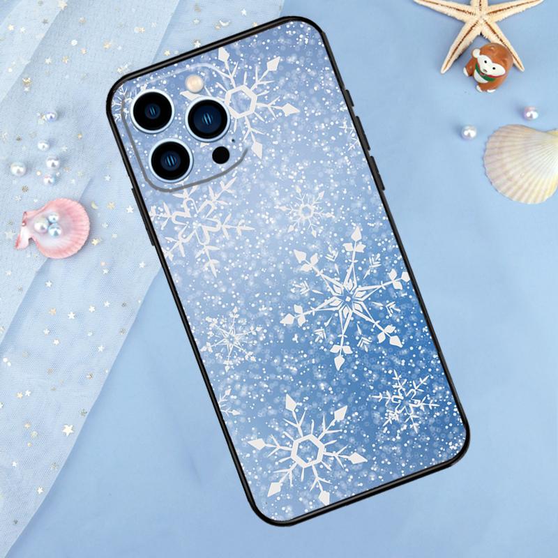 Чехол на iPhone 17 Pro Max 16 15 14 12 11 13 Pro Max Plus 12 13 Mini 16e 17 Air со снежинкой, зимний, задняя крышка