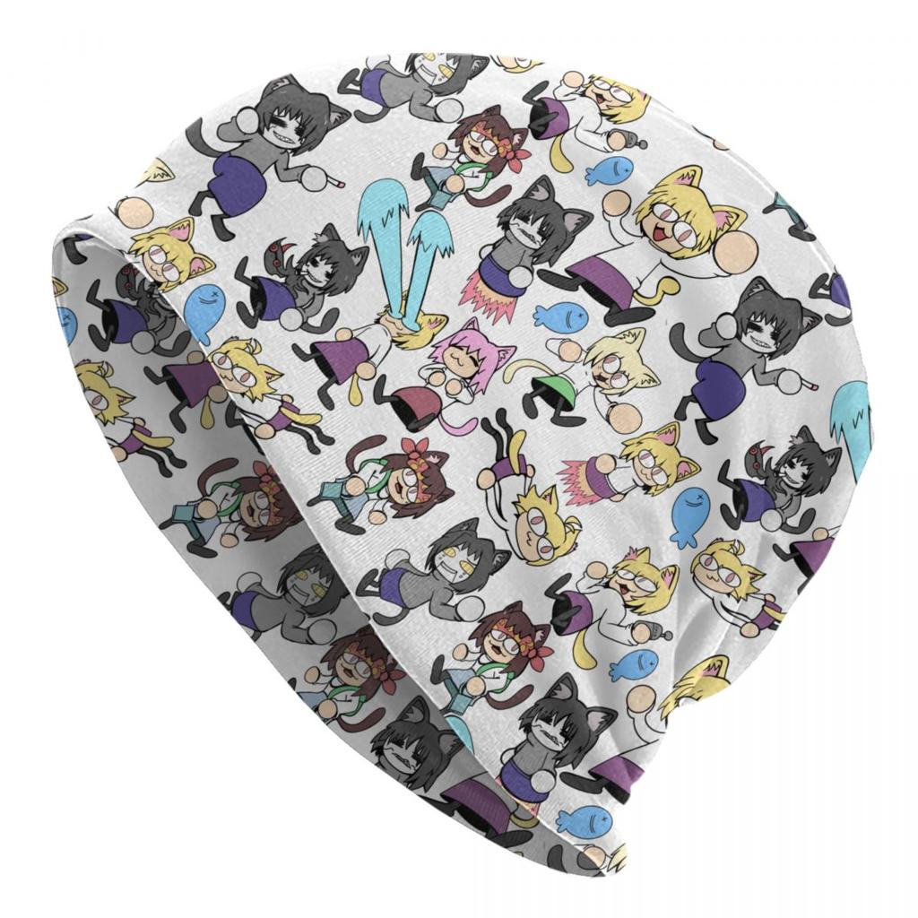 Забавная шапка-бини Neco Arc, унисекс, зимняя теплая шапка, женская вязаная шапка, уличная лыжная шапка Tsukihime, шапочки с черепами для девочек и кошек, шапки