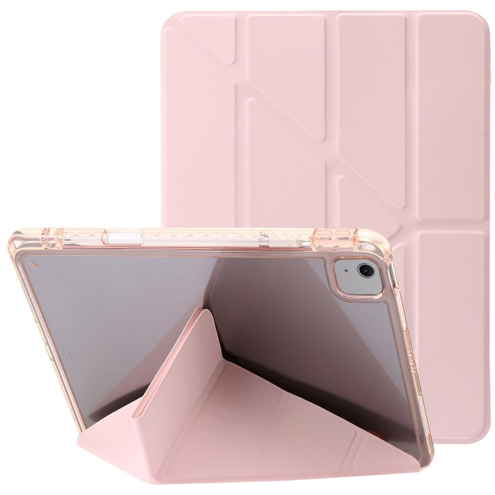 For iPad Air 13 (2025)/(2024) Cover PU Leather Origami Stand Clear Tablet Shell