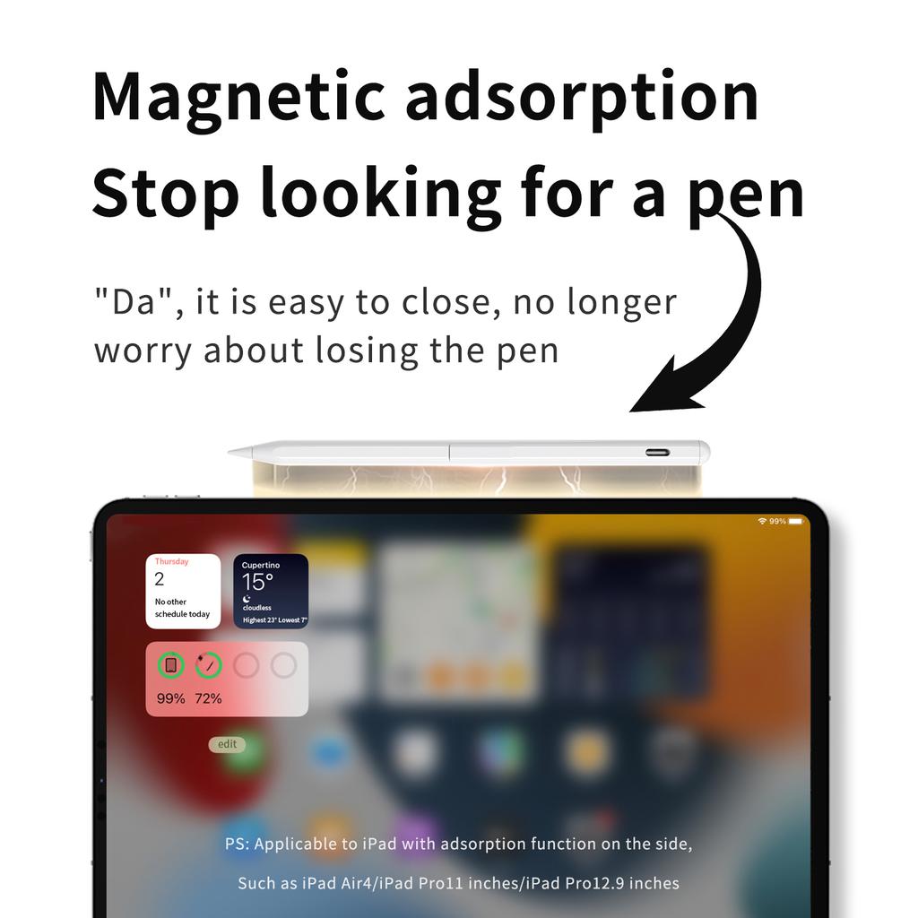 Stylus Pen Tilt Function Only Support Ip-ad Above 2018 Portable Touch Pen with Magnetic Charging
