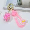 Cartoon Acrylic Quicksand Pendant Bubble Beads Key Rings Quicksand Bear Keychain  Female Girl
