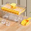 Ice Cube Tray with Shovel And Storage Bin 34/68-Cavity Ice Cube Mold One-Button Quick Release BPA-free Ice Cube Maker for Freezer And