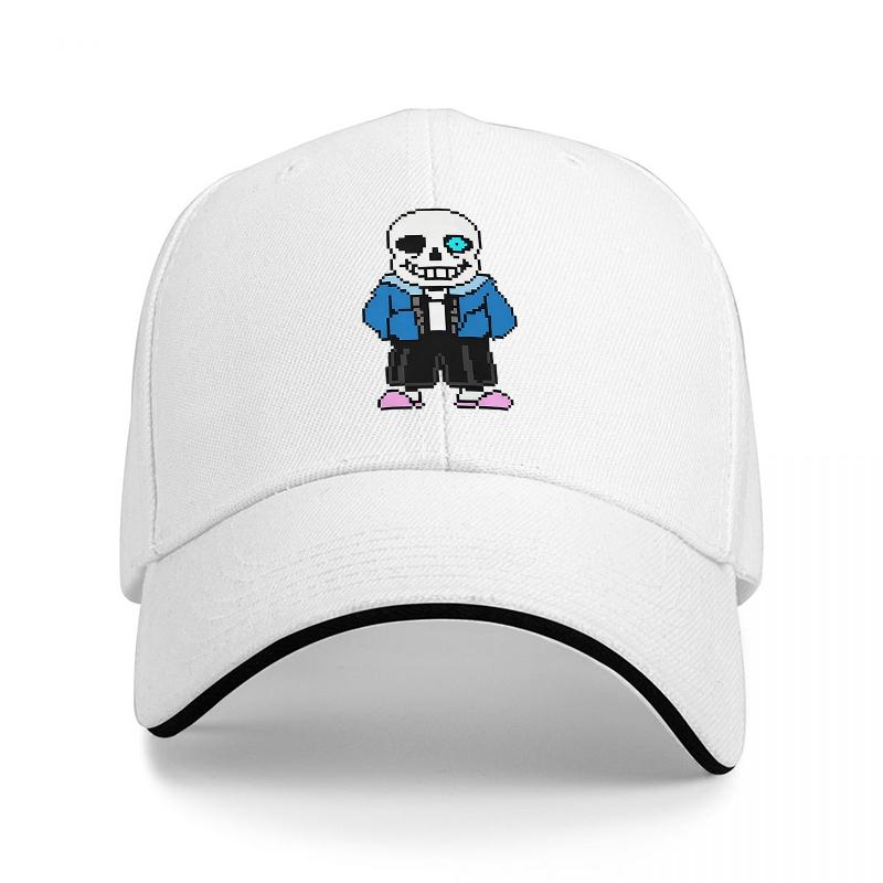 Кепка с изображением персонажа Санса из игры Undertale, черная, регулируемая, с пиксельным дизайном, для фанатов игры и аниме-стиля