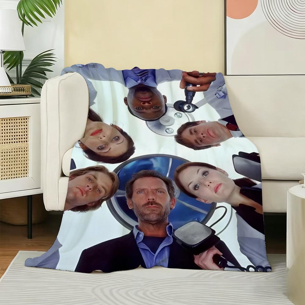Drama H-House Throw Soft Warm Flannel Fleece Throw Blanket, Cozy Plush for Sofa Bed & All Seasons