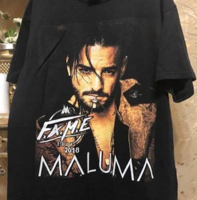Fame 2018 Maluma Singer full size Unisex Black t-shirt Cotton SEG_1103
