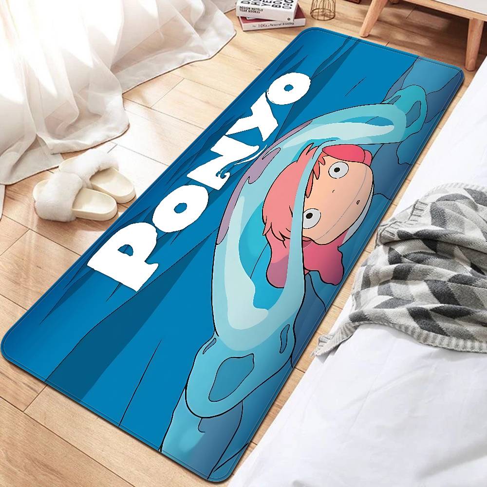 Cute P-Ponyo Movie On The Cliff Anime Floor Mat Rectangle Anti-slip Home Soft Badmat Front Door Indoor Outdoor Mat Welcome