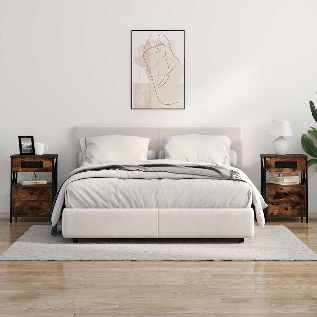 Nightstand Smoked Oak 40 x 31 x 60 cm Engineered Wood