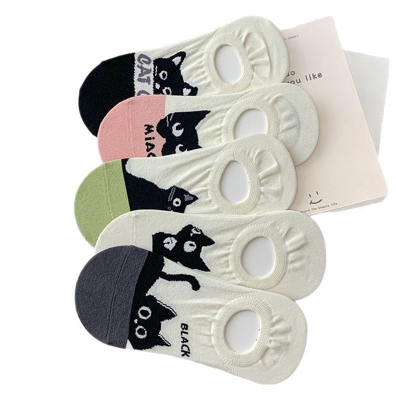 Женские летние тонкие силиконовые носки-невидимки с не скользящей пяткой и мелким вырезом