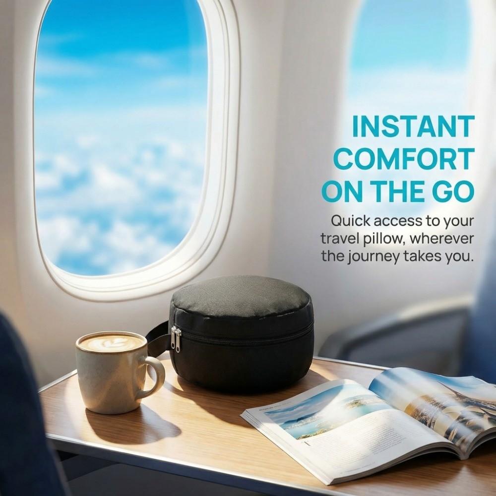 Cylindrical Travel Neck Pillow Bag 600D Oxford Cloth Pillow Hanging Pouch Camping Trip