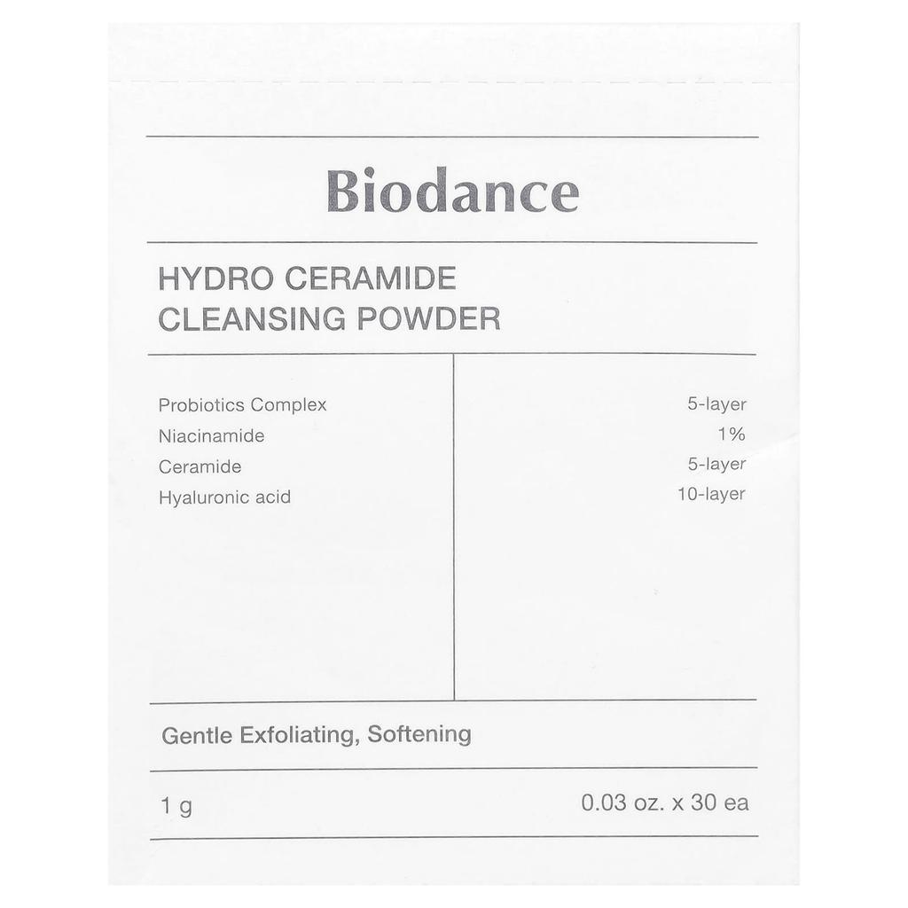 Hydro Ceramide Cleansing Powder, 30 Packs, 1G (0.03Oz) Each