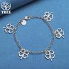 925 Sterling Silver Five Flowers Bracelet Jewelry