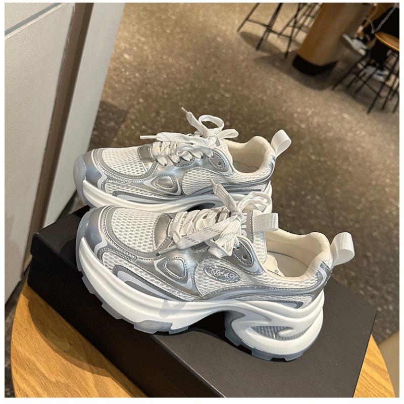 Модные женские роскошные массивные кроссовки с сеткой, дышащие, с увеличенным внутренним слоем, спортивные, беговые, повседневные, женские, для фитнеса, вулканизированные туфли
