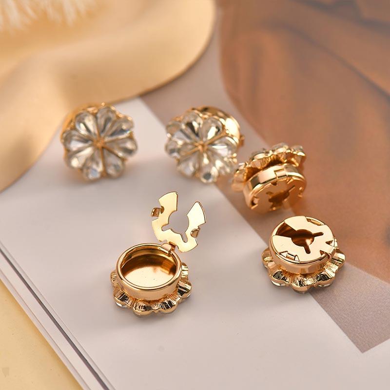 2 шт. Стразы пуговицы крышка цветок рукав пуговицы крышка без шитья мгновенный зажим пуговицы украшения для платья костюм смокинг рубашка смокинг аксессуары