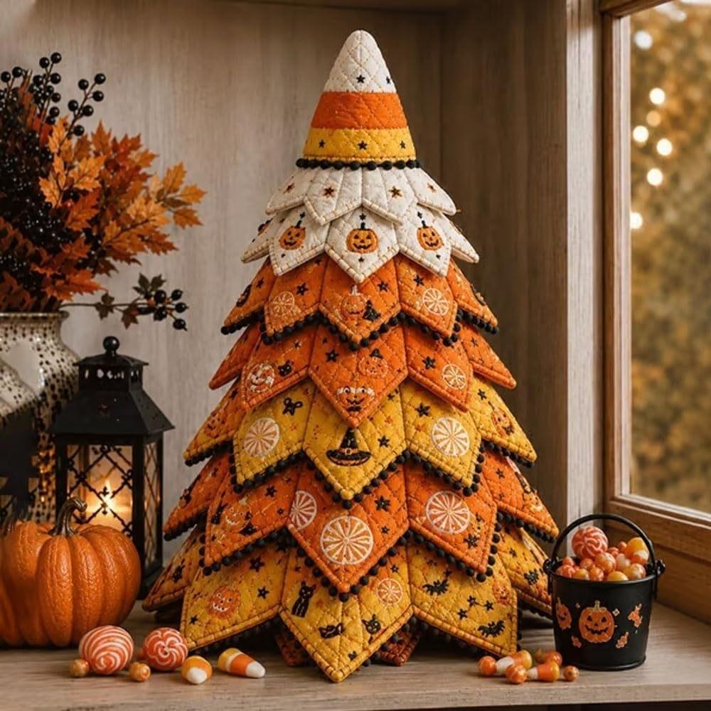 Vintage Quilted Christmas Tree Kit Pumpkin Ghost Hand Sewing Festival Tree Home Patchwork Decor