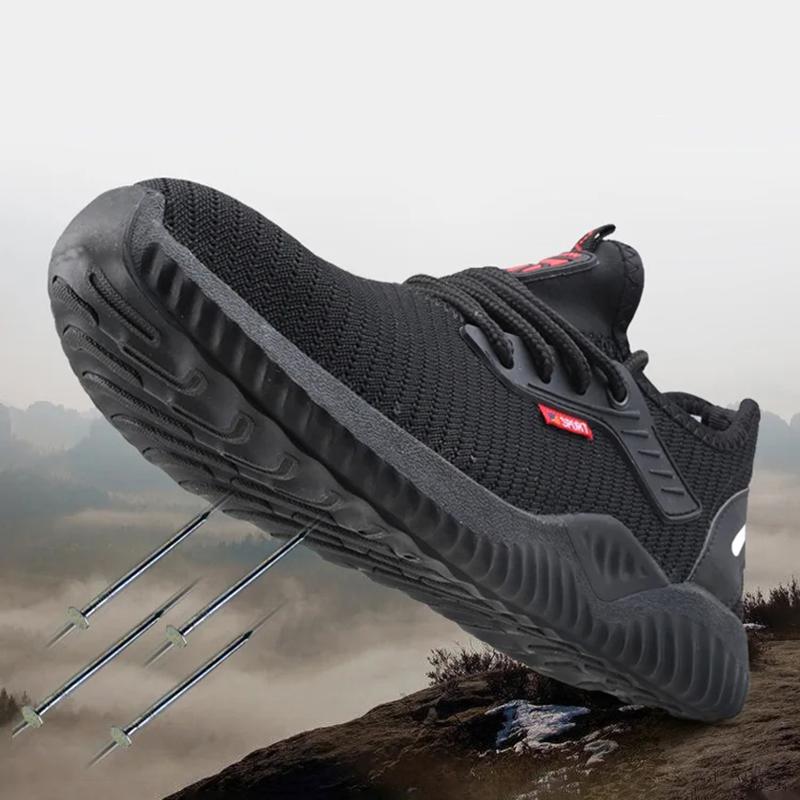Oulylan Anti Smashing Safety Boots Puncture-Proof Lightweight Sneakers Men Steel Toe Work Shoes Non-slip Protective Footwear