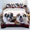 Заказ трех частей цифровой печати 3D милый французский питбуль щенок одеяло покрывало постельное белье