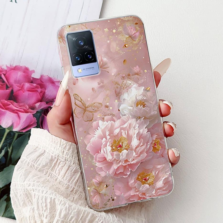Чехол для Vivo V21e V2061 Милый Кот Лев Расписной Чехол Мягкий Силиконовый Чехол для Телефона Для Vivo V21 V2066 V2108 V 21 VivoV21 E 4G Fundas