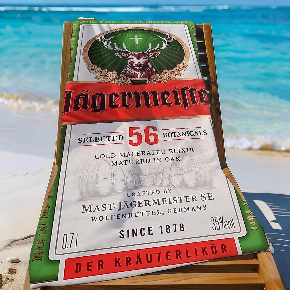 Бренд J-Jagermeister-S Ликер-дижестив Полотенце Спортивное Быстросохнущее Туристическое Снаряжение для Кемпинга Песозащитное Мягкое Легкое Большое Пляжное Полотенце