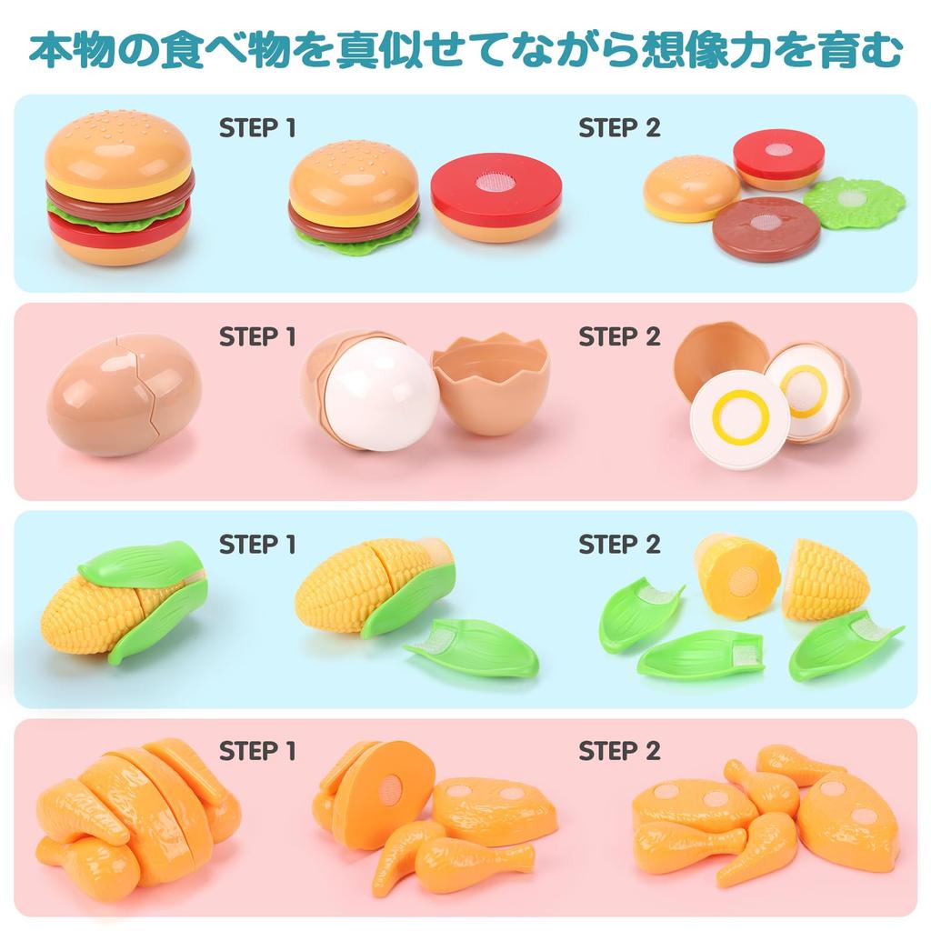 REMOKING Play House Set Toys Girls Boys Baby Toys Educational Toys Vegetables Fruits Tableware Storage Basket Kitchen Toys Pretend Play Food Cutting