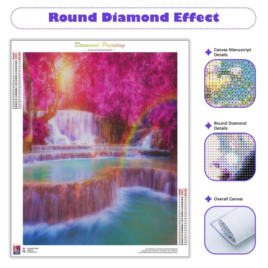 Diamond Painting Waterfall Kits For Cross Stitch 5D Embroidery Tree Landscape Mosaic Needlework Decor For Home 30x40cm/12x16inch