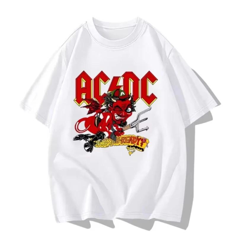 Новый Дизайн Уличный Панк Рок Фанаты Группы ACDC Периферия Хип-Хоп Хлопок Принт Короткий Рукав Мужчины Женщины Свободная Хлопковая Футболка