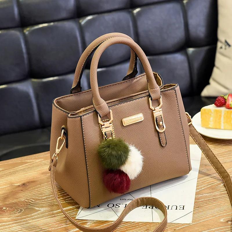 Female PU Leather Bags with Top Handle Double Layer Shoulder Bag Large Capacity Hairdresser Crossbody Bag