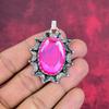 Розовый мистический топаз 925 сплошной стерлингового серебра кулон, ручная работа драгоценный камень кулон ювелирные изделия, подарки для жены абсолютно новый кулон