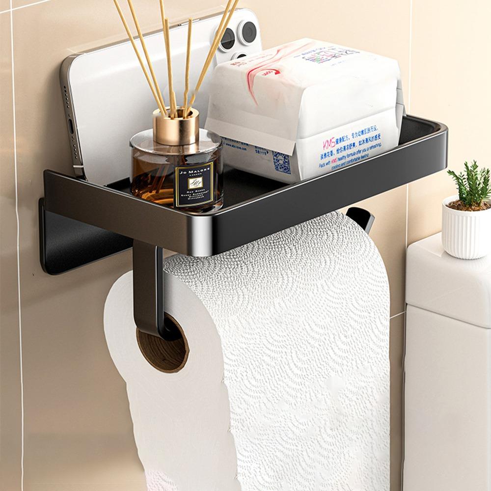 Настенный держатель для туалетной бумаги, многофункциональная квадратная стойка для рулонов салфеток, не требующая проколов, долговечность, износостойкость