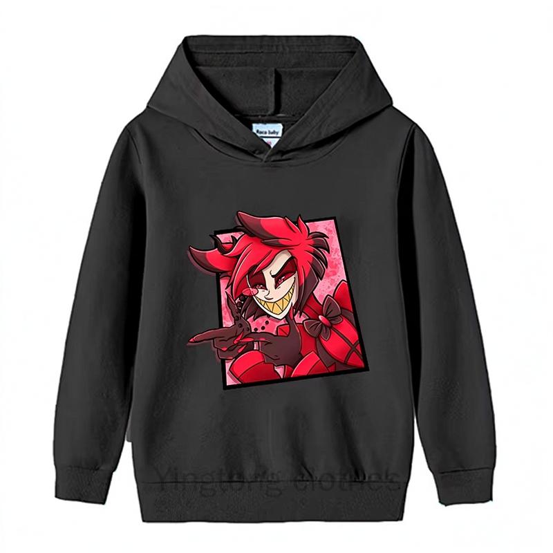 Hazbins Hotel Series Hoodie Spring Autumn Thin Sweatshirt Cartoon Alastor Print Hoody Top Birthday Gift