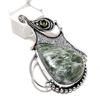Natural Seraphinite Gemstone Handmade 925 Sterling Silver Pendant 2.21" K5a21