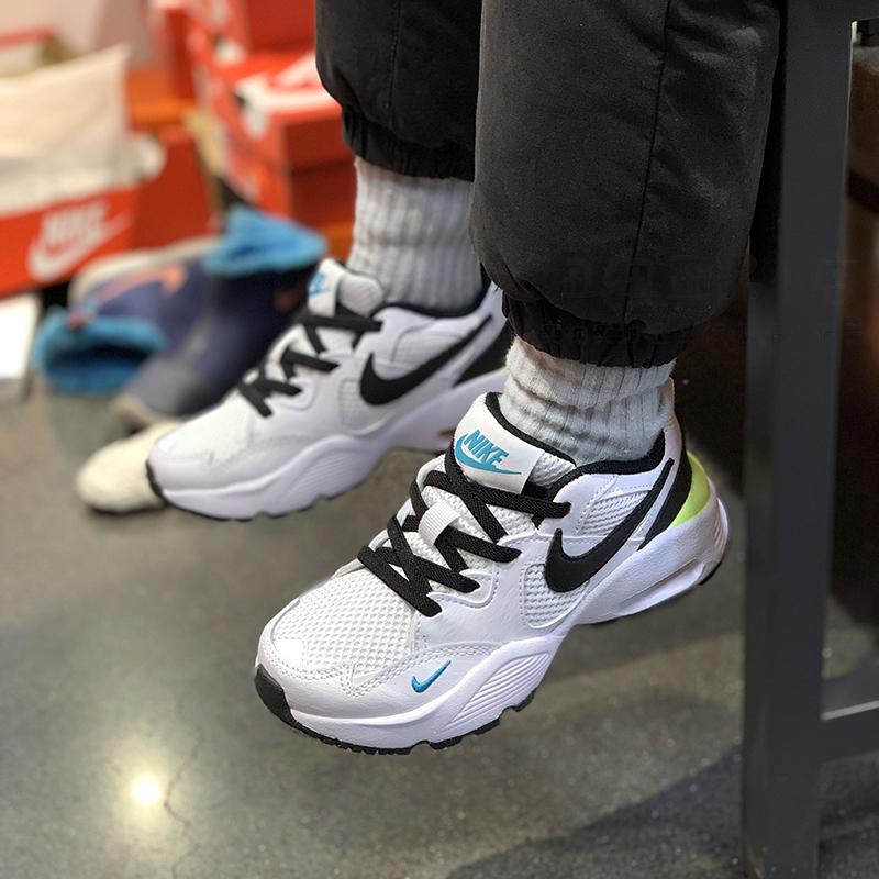 Nike Air Max Fusion Амортизация Устойчивость к истиранию Дышащие Низкие Беговые кроссовки Белый Черный Зеленый Дошкольные CJ3825-103