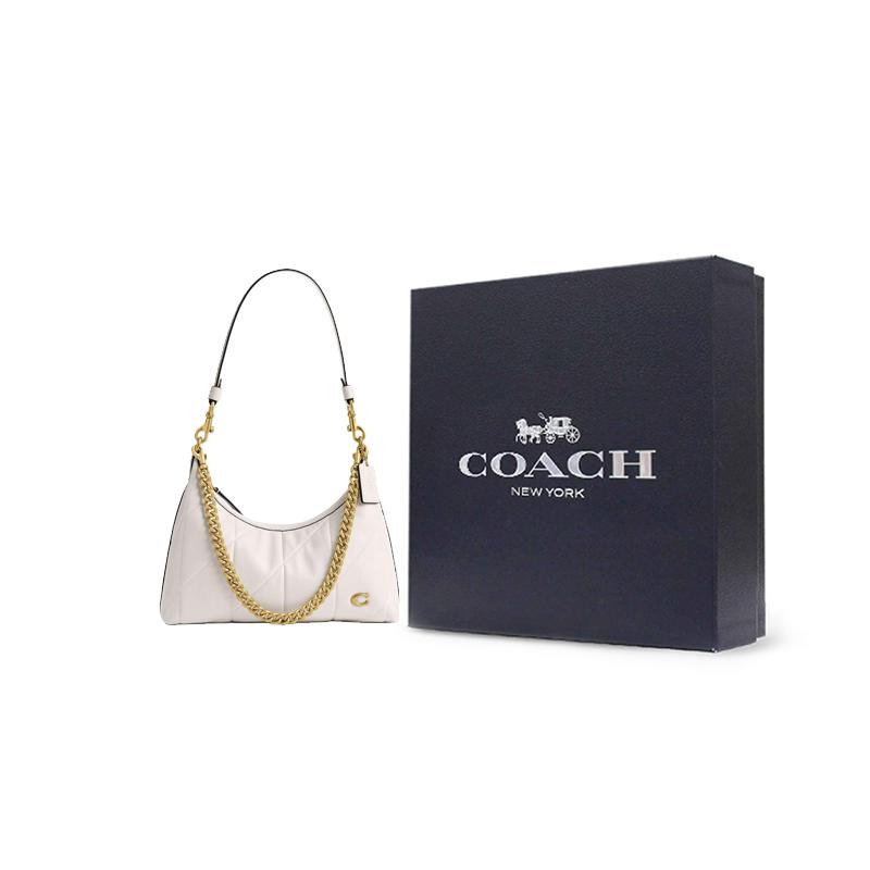 Coach Jliet 25 Logo Lambskin Shoulder Bag Medium Women shoulder bag Chalk-White CEM90-B4HA