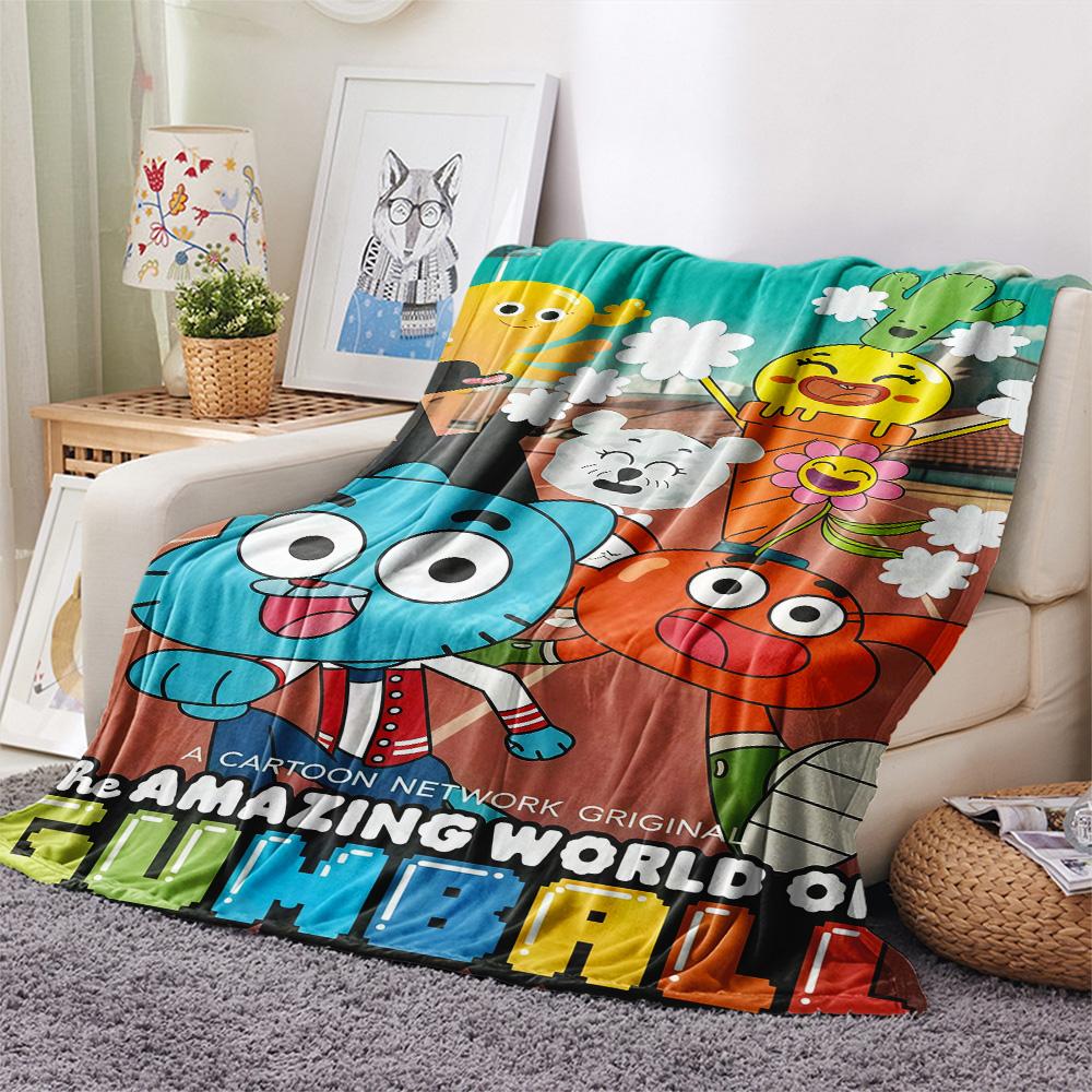 Gumball Print FlAannel Blanket, High quality Comfortable for All Seasons, Home Decor, Warmth and Comfort